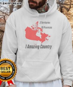 Official 3 Territories 10 Provinces 1 Amazing Country Hoodie showcasing Canada's diverse regions and vibrant culture.