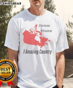 Official 3 Territories 10 Provinces 1 Amazing Country T-Shirt featuring a vibrant design celebrating Canada's diversity.