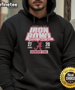 Official Alabama Crimson Tide hoodie celebrating 27-20 Iron Bowl victory over Auburn Tigers on November 29, 2025.