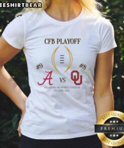 Official Alabama Crimson Tide vs Oklahoma Sooners 2025 College Football Playoff Matchup Ladies Tee, stylish and comfortable.