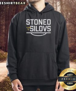 Official Arturs Silovs NHL hoodie featuring Pittsburgh Penguins design and 'Stoned By Silovs' graphic.