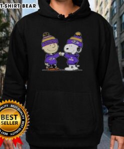 Official Baltimore Ravens Snoopy and Charlie Brown Best Friends Hoodie featuring vibrant team colors and playful design.