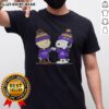 Alt Text: Official Baltimore Ravens Snoopy and Charlie Brown Best Friends T-Shirt featuring iconic cartoon characters in team colors.