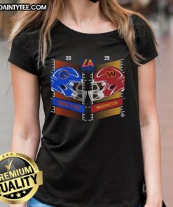 Official Boise State Broncos vs Washington Huskies 2025 Bucked Up LA Bowl head-to-head helmet ladies tee design.
