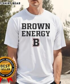 Alt Text: Official Brown Bears Brown Energy B T-Shirt featuring a stylish design and vibrant brown color, perfect for fans.