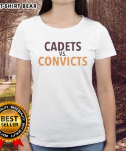 Official Cadets vs Convicts Ladies Tee featuring bold graphics and a stylish design for fans of the iconic rivalry.