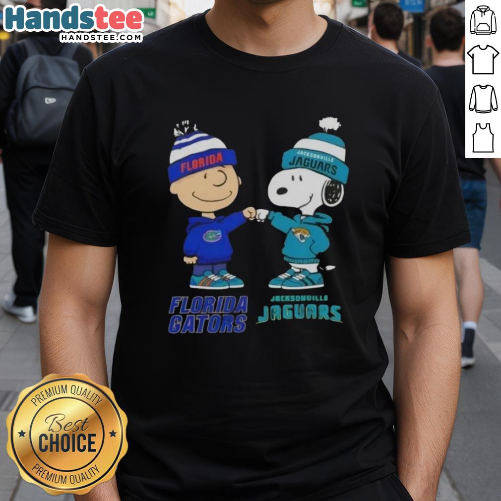 official-charlie-brown-fist-bump-snoopy-florida-gators-x-jacksonville-jaguars-t-shirt Official Charlie Brown Fist Bump Snoopy T-Shirt featuring Florida Gators and Jacksonville Jaguars design.