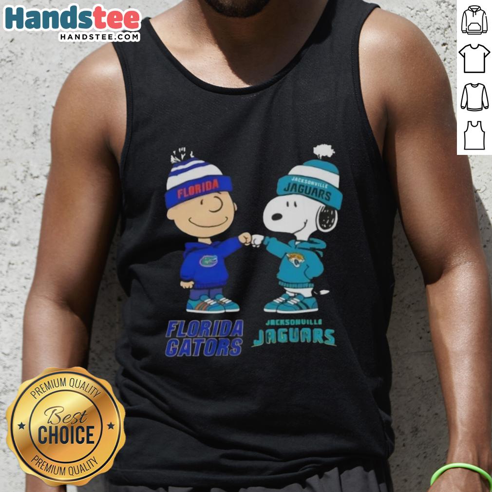 official-charlie-brown-fist-bump-snoopy-florida-gators-x-jacksonville-jaguars-tank-top Official Charlie Brown fist bump with Snoopy on Florida Gators x Jacksonville Jaguars tank top design.