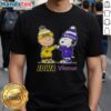 Official Charlie Brown Fist Bump Snoopy T-Shirt featuring Iowa Hawkeyes and Minnesota Vikings logo design.
