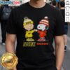 Official Charlie Brown Fist Bump Snoopy T-Shirt featuring Iowa Hawks and Chicago Bears graphics. Perfect for fans!