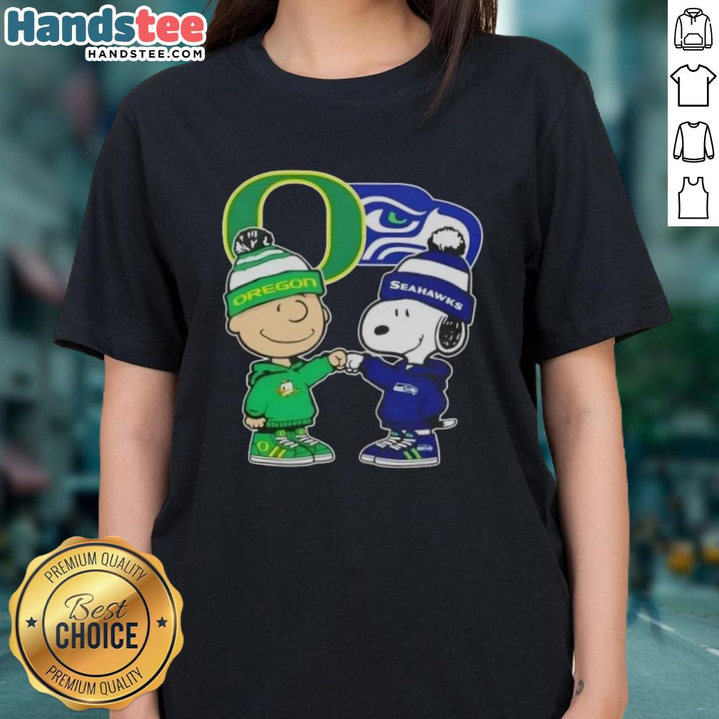 official-charlie-brown-fist-bump-snoopy-oregon-ducks-x-seattle-seahawks-ladies-tee Alt Text: Official Charlie Brown fist bump with Snoopy on Oregon Ducks x Seattle Seahawks ladies tee shirt design.