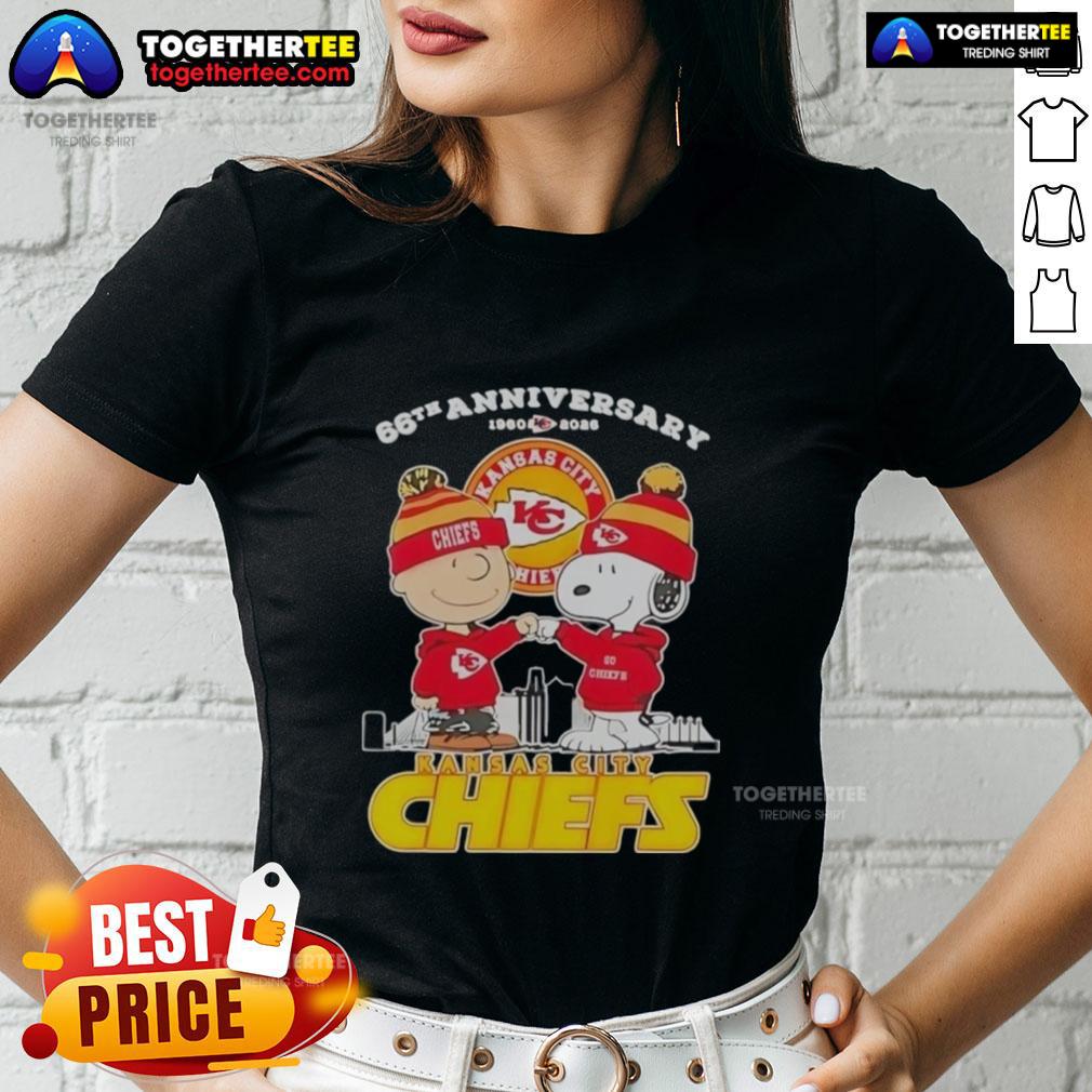 Official Charlie Brown Touch Hand Snoopy X Kansas City Chiefs 66th Anniversary 1960 2026 Skyline Ladies-Tee Official Charlie Brown Touch Hand Snoopy X Kansas City Chiefs 66th Anniversary Skyline Ladies Tee design.