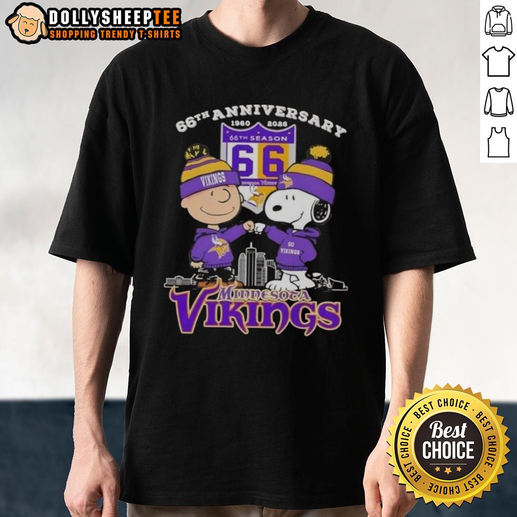 Official Charlie Brown X Snoopy 66th Anniversary 1960 2026 Minnesota Vikings Skyline T-Shirt Official Charlie Brown X Snoopy 66th Anniversary Minnesota Vikings Skyline T-Shirt, celebrating 1960-2026.