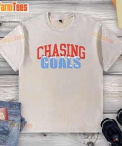 Official Chasing Goals Ice Washed T-Shirt in a trendy design, perfect for casual wear and motivational style.
