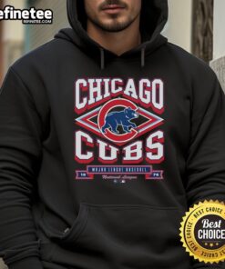 Official Chicago Cubs Heater Hoodie in navy blue, featuring the team logo and comfortable design for fans.