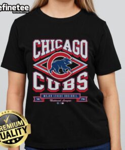 Official Chicago Cubs Heater Ladies Tee in blue, perfect for fans showcasing team spirit and style.