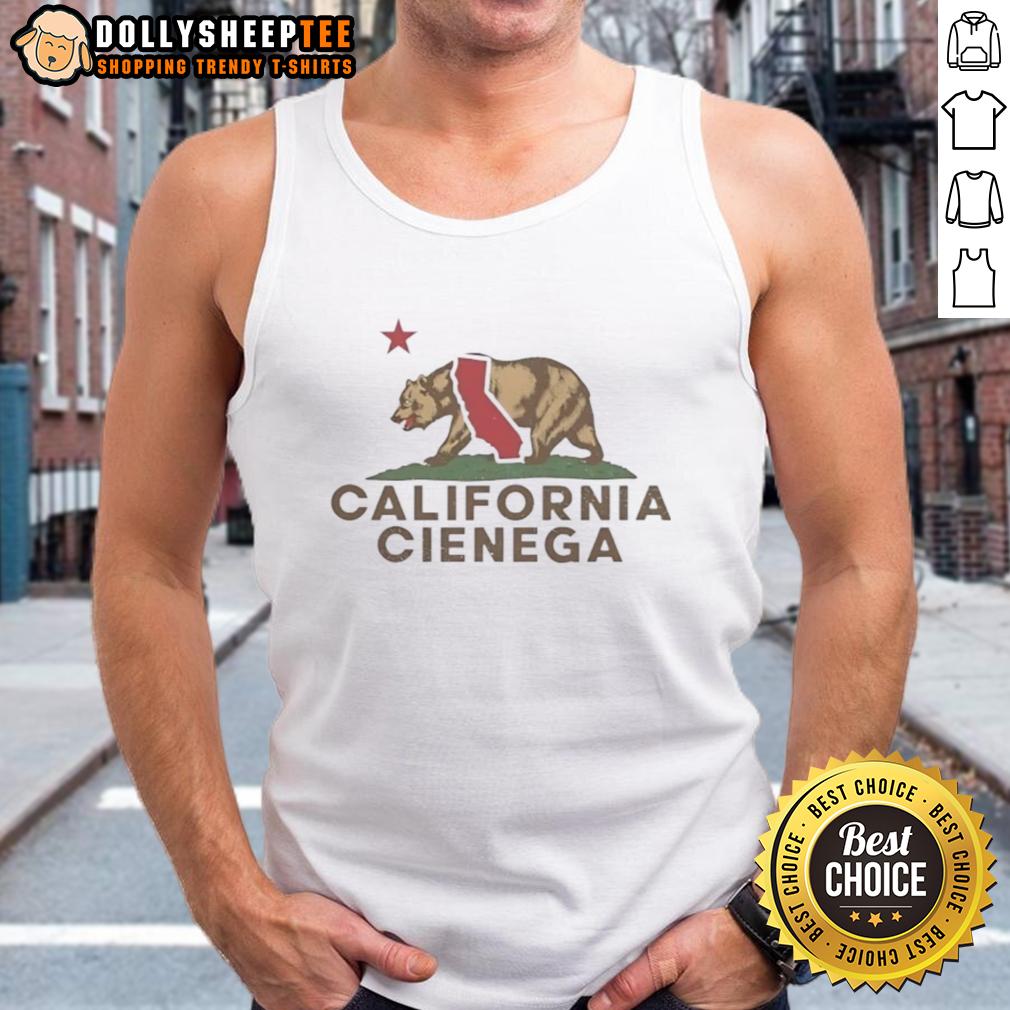 Official Cienega High School California Bear California Republic Wordplay Vintage Tank Top Vintage tank top featuring California bear and wordplay for Cienega High School, perfect for school spirit and casual wear.