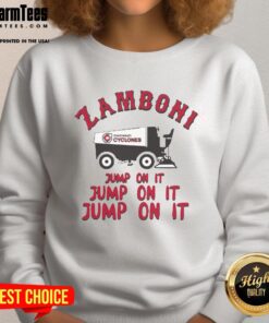 Official Cincinnati Cyclones Zamboni sweatshirt featuring team logo and vibrant colors, perfect for fans and chilly game nights.