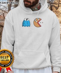 Alt Text: Official Cookie Monster Cookie Man Pacman Hoodie featuring vibrant graphics and cozy design, perfect for fans.