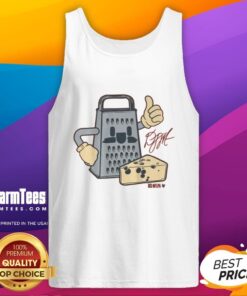 Official D.J. Moore Cheese Grater Tank Top featuring a unique cheese grater graphic, perfect for fans and summer wear.