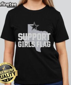 Official Dallas Cowboys Support Girls Flag Ladies Tee featuring a stylish design for female fans of the Cowboys.
