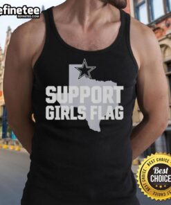Alt Text: Official Dallas Cowboys Support Girls Flag Tank Top featuring team colors and logo, perfect for female fans.