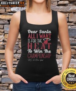 Alt Text: Official Dear Santa tank top expressing wish for Miami Heat to win the championship this season.