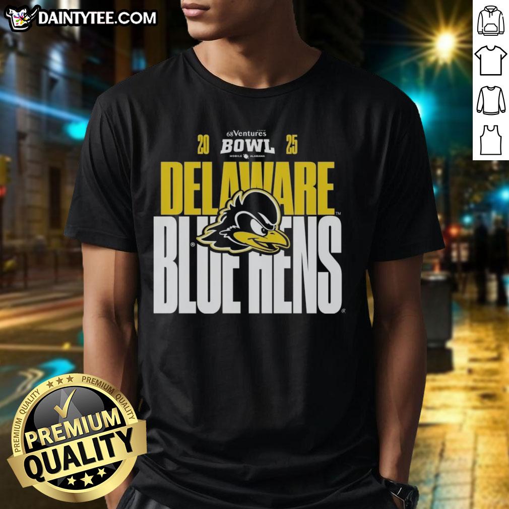 official-delaware-blue-hens-2025-68-ventures-bowl-t-shirt-1 Official Delaware Blue Hens 2025 68 Ventures Bowl T-Shirt featuring vibrant team colors and logo on a stylish design.