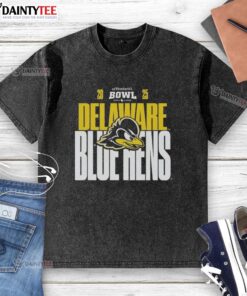 Alt Text: Official Delaware Blue Hens 2025 Ventures Bowl washed t-shirt featuring team logo and vibrant blue color.