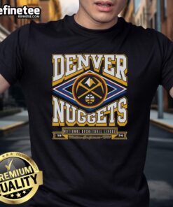 Official Denver Nuggets Heater T-Shirt featuring team logo and vibrant colors, perfect for fans and game day wear.