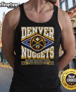 Official Denver Nuggets heater tank top showcasing team colors and logo, perfect for fans and summer wear.