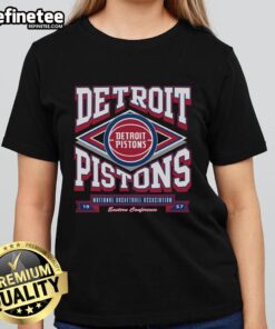 Official Detroit Pistons Heater Ladies Tee featuring vibrant team colors and stylish design for female fans.