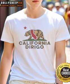 Alt Text: Vintage Dirigo California Bear T-Shirt featuring California Republic wordplay, perfect for proud Californians.