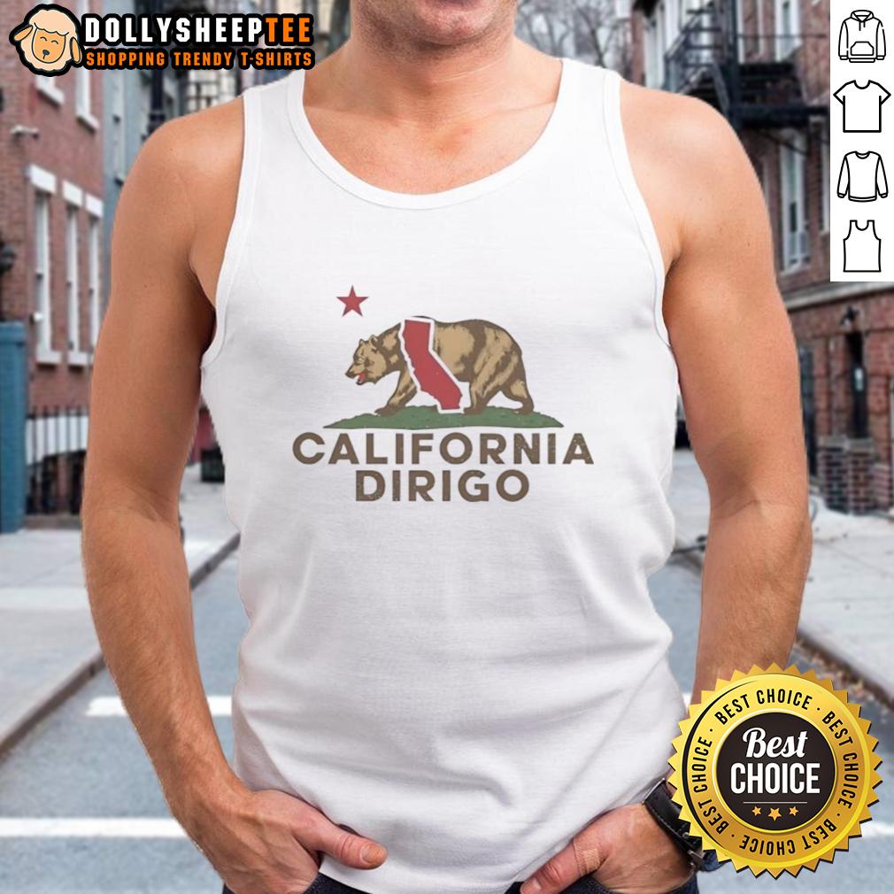Official Dirigo California Bear California Republic Wordplay Vintage Tank Top Vintage Dirigo California Bear tank top featuring playful California Republic wordplay design.