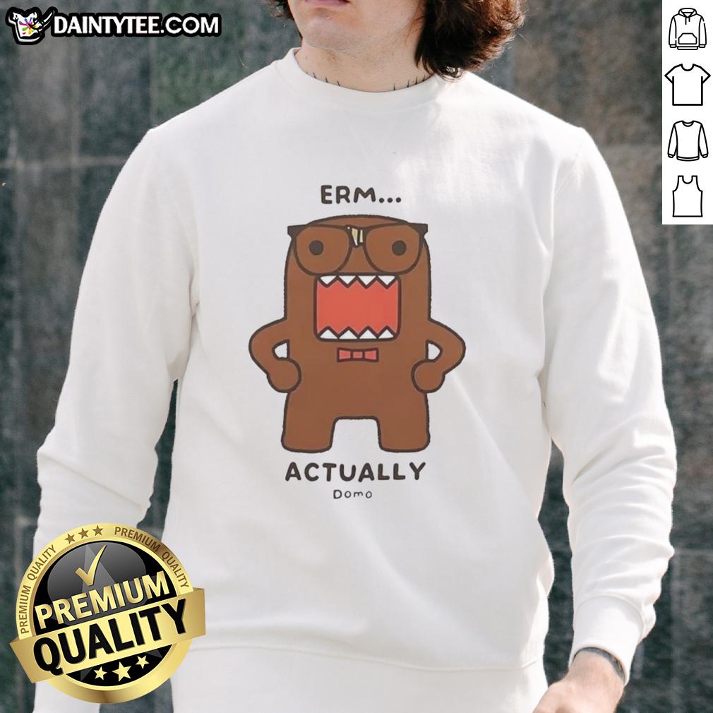 official-domo-kun-erm-actually-monster-cartoon-sweatshirt Official Domo Kun Erm Actually Monster Cartoon Sweatshirt featuring colorful graphics and a cozy design.
