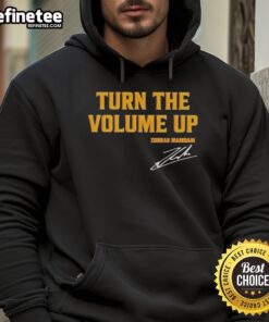 Alt Text: Official Donald Trump Turn The Volume Up Signature Hoodie featuring bold graphics and a stylish design.