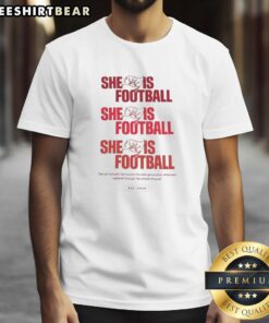 Emeka Egbuka Tampa Bay Buccaneers 'She Is Football' t-shirt, celebrating women's empowerment in sports, est. 2025.