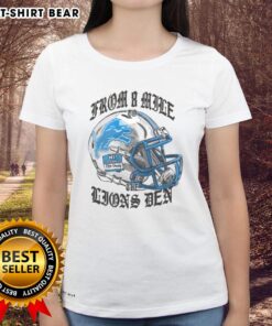 Alt Text: Official Eminem X Detroit Lions helmet ladies tee featuring a stylish design for fans and fashion lovers.