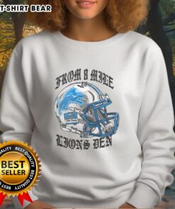 Official Eminem X Detroit Lions helmet sweatshirt featuring a stylish design for fans and collectors.