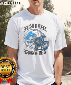 Official Eminem X Detroit Lions Helmet T-Shirt featuring a unique design celebrating Eminem and Detroit Lions fandom.