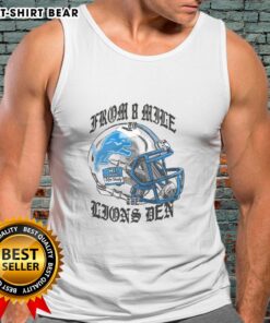 Official Eminem x Detroit Lions helmet tank top featuring a bold design, perfect for fans and collectors of unique apparel.