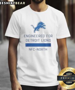Official Engineered For Detroit Lions NFC North T-Shirt featuring team colors and logo, perfect for fans and game day.