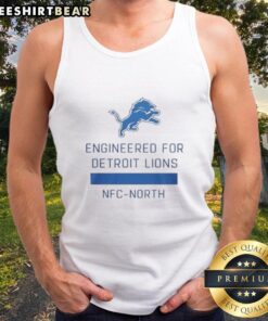 Official Engineered for Detroit Lions NFC North tank top featuring team colors and logo, perfect for fans and summer wear.