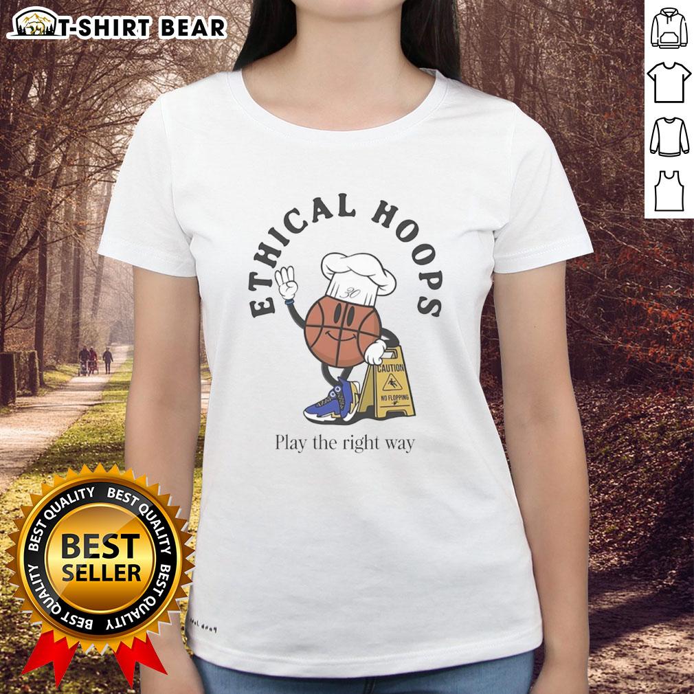 Official Ethical Hoops Play The Right Way Ladies Tee Official Ethical Hoops Play the Right Way Ladies Tee in stylish design, promoting ethical basketball and women's empowerment.