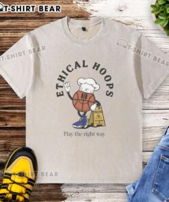 Official Ethical Hoops Play the Right Way Washed T-Shirt in soft cotton, perfect for casual wear and promoting sustainability.