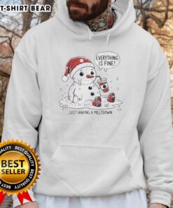 Official Everything Is Fine Meltdown Christmas Hoodie featuring a festive design for the holiday season.