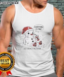 Official Everything Is Fine Meltdown Christmas Tank Top featuring a festive design perfect for holiday celebrations.