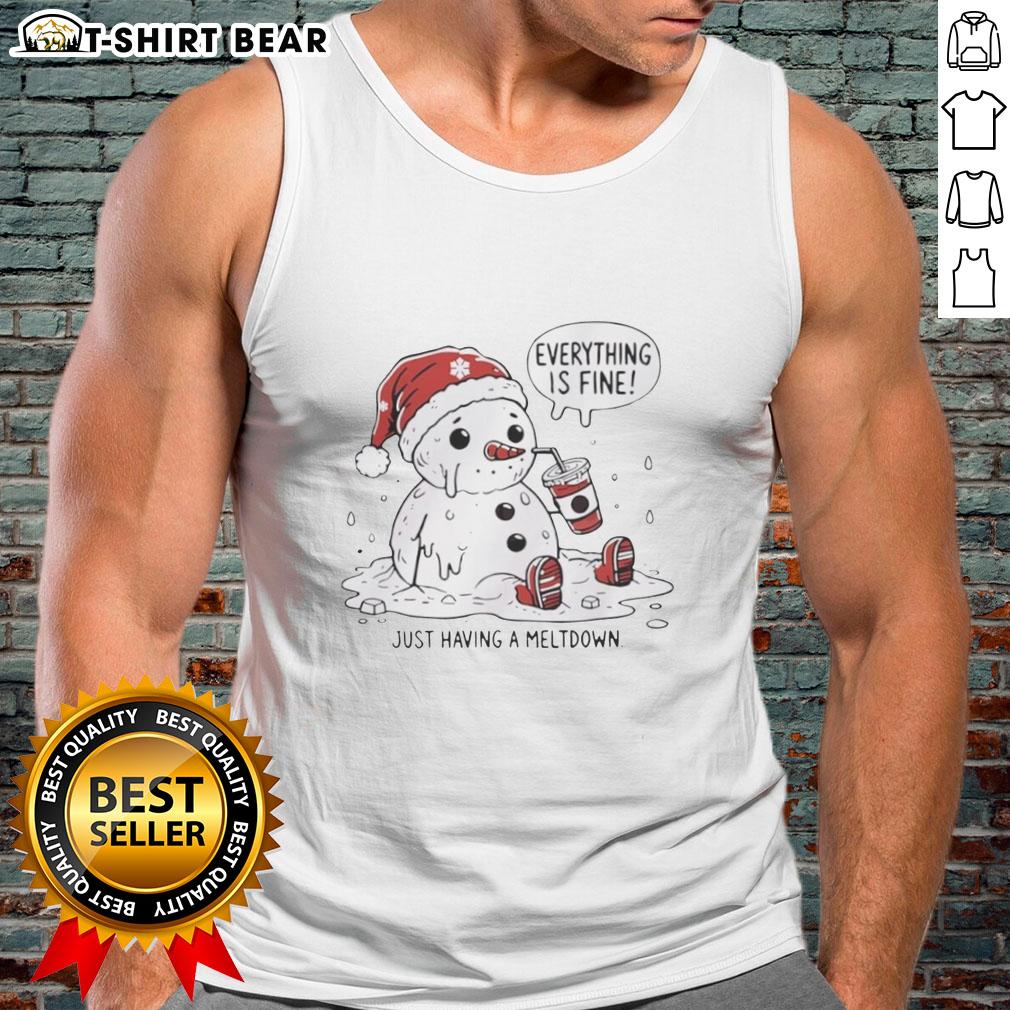 Official Everything Is Fine Meltdown Christmas Tank Top Official Everything Is Fine Meltdown Christmas Tank Top featuring a festive design perfect for holiday celebrations.