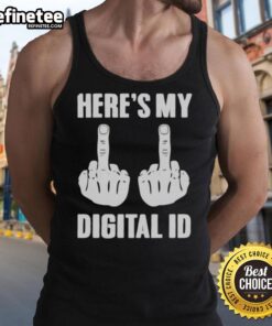 Official Fk You Here's My Digital ID Tank Top featuring bold graphic design, perfect for edgy fashion enthusiasts.
