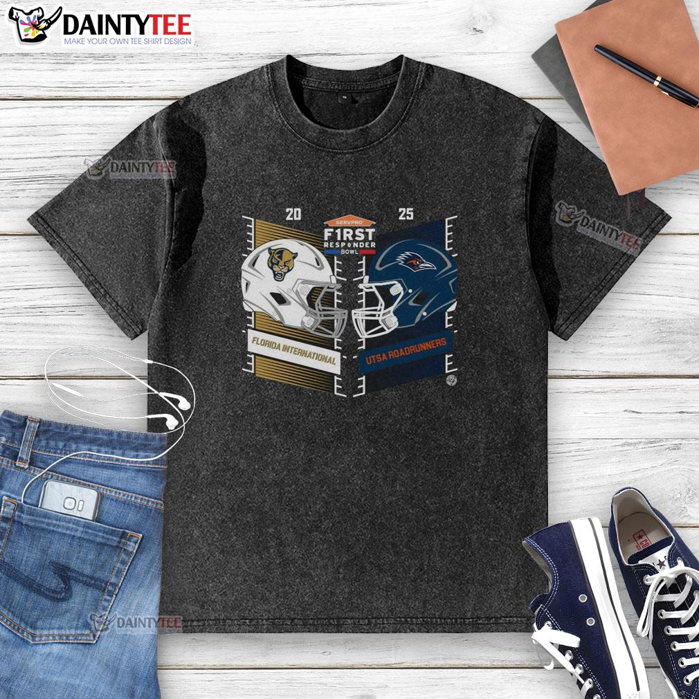 official-florida-international-vs-utsa-roadrunners-2025-servpro-first-responder-bowl-helmet-washed-t-shirt Florida International vs UTSA Roadrunners 2025 Servpro First Responder Bowl helmet graphic on a washed t-shirt.